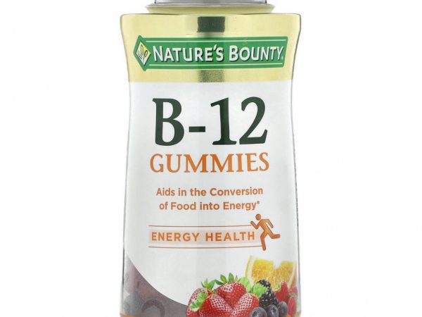 Nature's Bounty, Жевательные таблетки B-12, малина, ягодное ассорти и апельсин, 160 жевательных таблеток