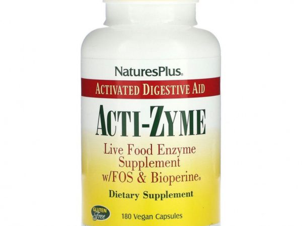 NaturesPlus, Acti-Zyme, 180 веганских капсул