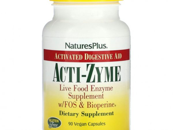 NaturesPlus, Acti-Zyme, средство для улучшения пищеварения, 90 веганских капсул