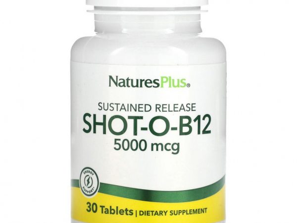 NaturesPlus, Shot-O-B12, 5000 мкг, 30 таблеток