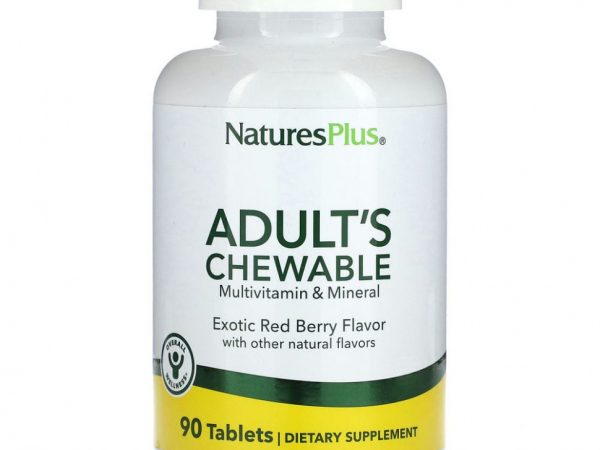 NaturesPlus, Жевательные мультивитамины для взрослых со вкусом экзотических ягод, 90 таблеток