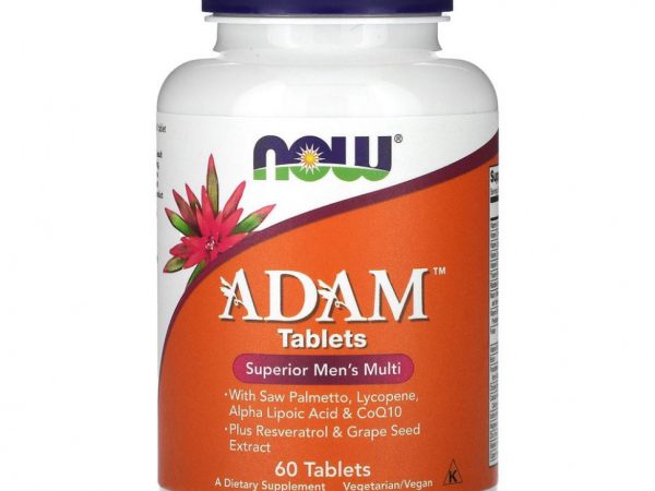 NOW Foods, ADAM, улучшенные мультивитамины для мужчин, 60 таблеток