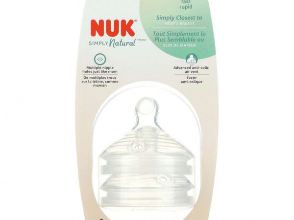 NUK, Simply Natural, соски, от 6 месяцев, быстрое течение, 2 соски
