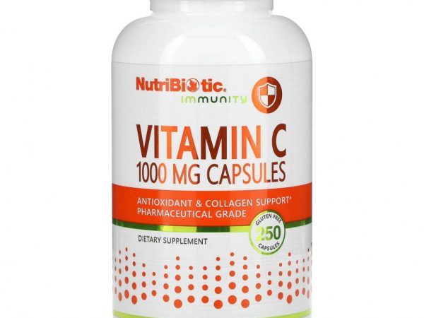 NutriBiotic, Immunity, витамин C, 1000 мг, 250 капсул