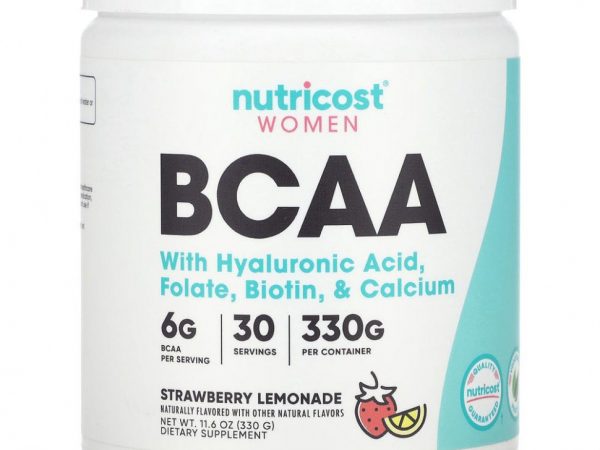 Nutricost, Для женщин, BCAA, клубничный лимонад, 6 г, 330 г (11,6 унции)