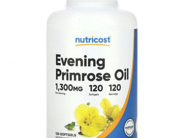 Nutricost, Масло примулы вечерней, 1300 мг, 120 капсул