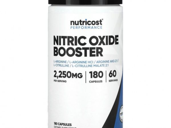 Nutricost, Performance, усилитель оксида азота, 750 мг, 180 капсул