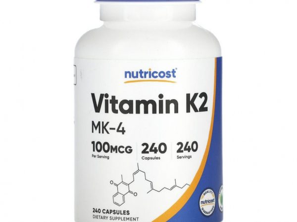 Nutricost, Витамин K-2 MK-4, 100 мкг, 240 капсул