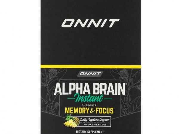 Onnit, Alpha Brain, растворимое средство, ананасовый пунш, 30 пакетиков по 3,4 г (0,12 унции)