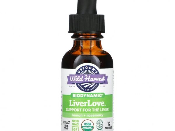 Oregons Wild Harvest, LiverLove, Biodynamic, лимон и розмарин, 30 мл (1 жидк. Унция)