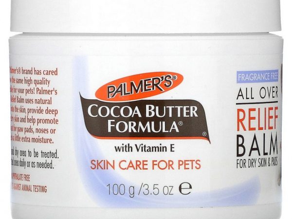 Palmer's for Pets, Формула кокосового масла с витамином Е, универсальный бальзам, для сухой кожи и кожи подушечек, без отдушек, 100 г (3,5 унции)