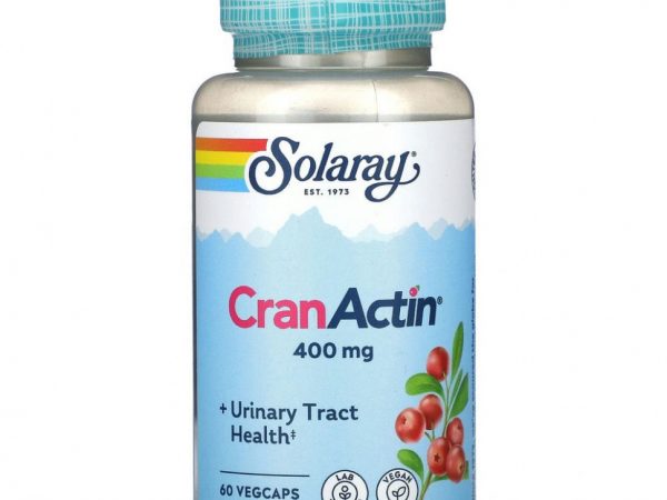 Solaray, CranActin, 400 мг, 60 вегетарианских капсул