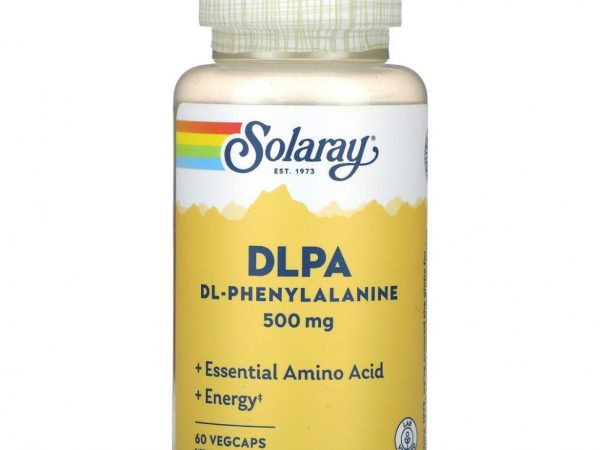 Solaray, DLPA, DL-фенилаланин, 500 мг, 60 растительных капсул