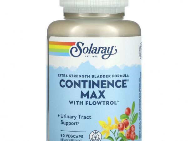 Solaray, Формула для мочевого пузыря Extra Strength, Continence Max с Flowtrol, 90 растительных капсул