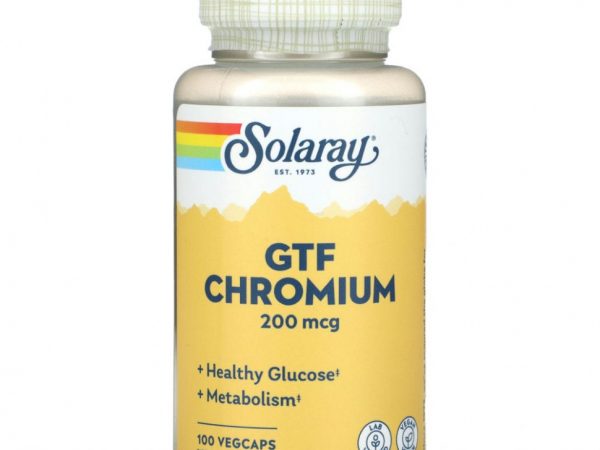Solaray, GFT Chromium, 200 мкг, 100 капсул на растительной основе