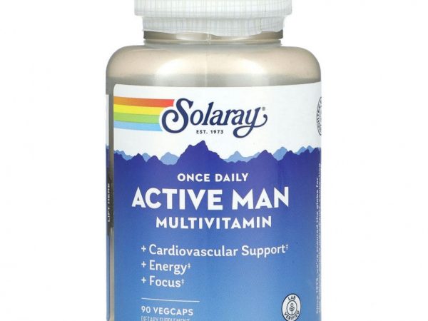 Solaray, Мультивитамины для мужчин Once Daily Active, 90 растительных капсул