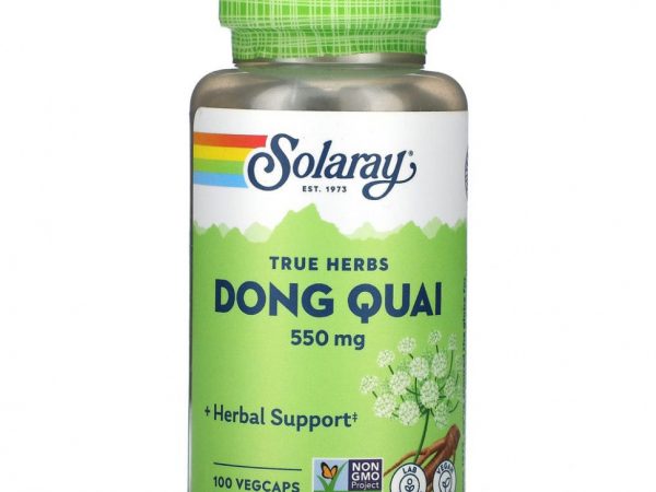 Solaray, True Herbs, Dong Quai, 550 мг, 100 растительных капсул