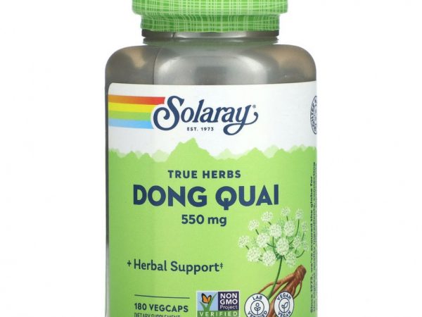 Solaray, True Herbs, Dong Quai, 550 мг, 180 растительных капсул