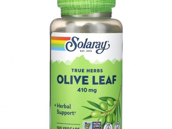 Solaray, True Herbs, листья оливкового дерева, 410 мг, 100 вегетарианских капсул