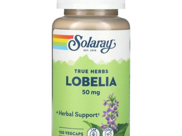 Solaray, True Herbs, Lobelia, 50 mg , 100 VegCaps