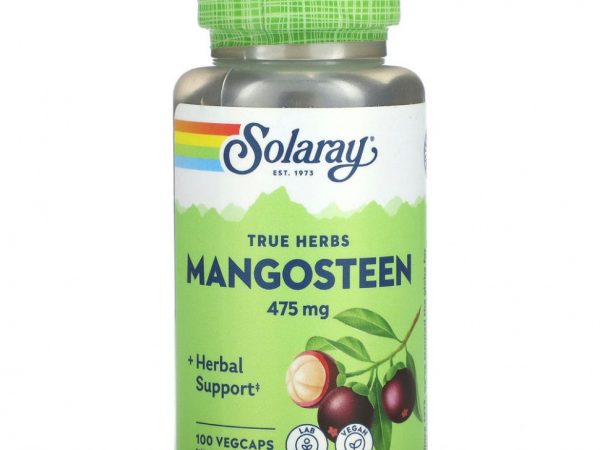 Solaray, True Herbs, мангостан, 475 мг, 100 растительных капсул