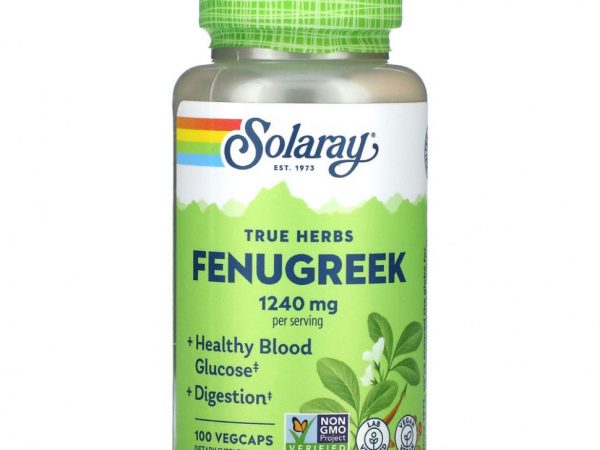 Solaray, True Herbs, пажитник, 620 мг, 100 растительных капсул