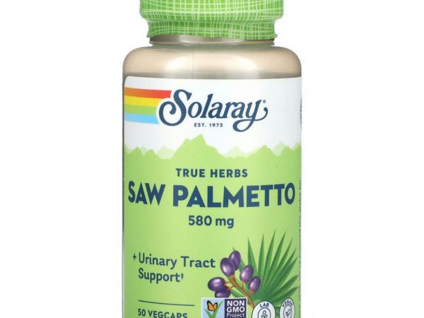 Solaray, True Herbs Saw Palmetto, 580 мг, 50 вегетарианских капсул