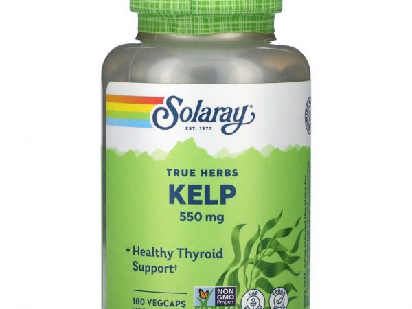 Solaray, True Herbs, водоросли, 550 мг, 180 растительных капсул