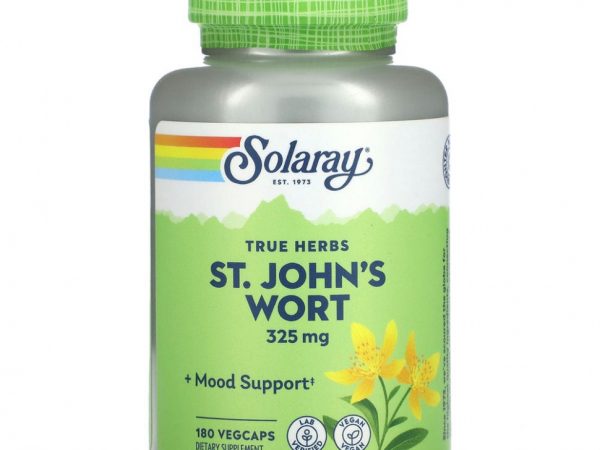Solaray, True Herbs, зверобой, 325 мг, 180 капсул