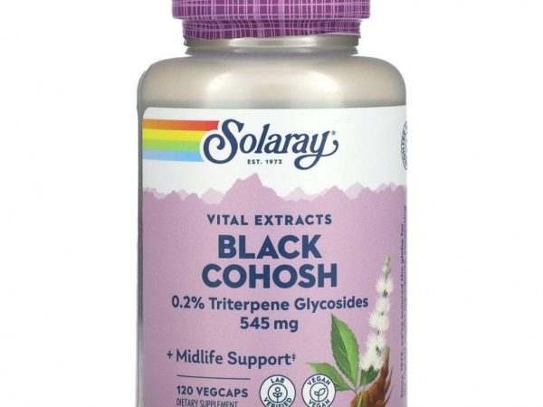 Solaray, Vital Extracts, черный кохош, 545 мг, 120 растительных капсул