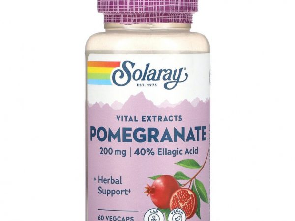 Solaray, Vital Extracts, гранат, 200 мг, 60 растительных капсул
