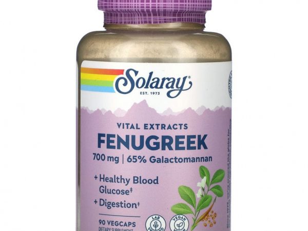 Solaray, Vital Extracts, пажитник, 350 мг, 90 растительных капсул