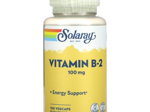 Solaray, Витамин B2, 100 мг, 100 VEGCAPS