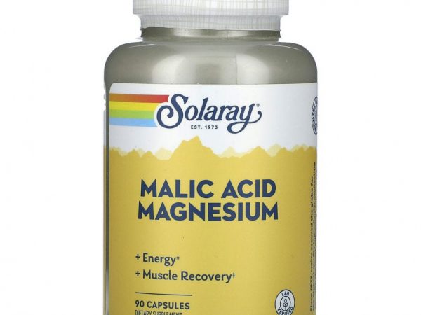 Solaray, Яблочная кислота и магний, 90 капсул