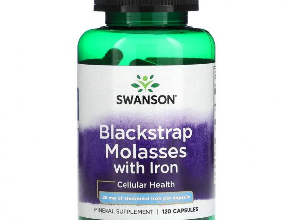 Swanson, Черная патока с железом, 120 капсул