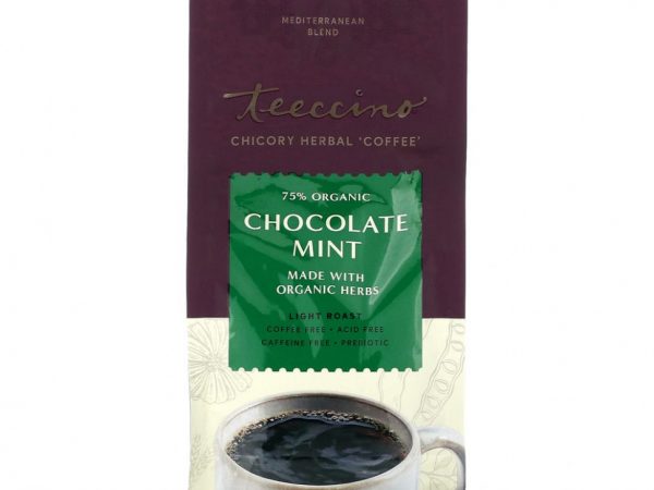 Teeccino, Органический цикорий и травяной «кофе», шоколад и мята, легкая обжарка, без кофеина, 312 г (11 унций)