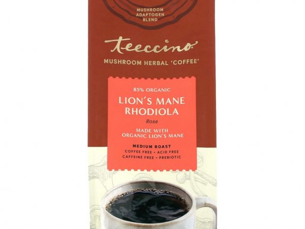 Teeccino, Травяной кофе с грибами, родиола из львиной гривы, средней обжарки, без кофеина, 284 г (10 унций)