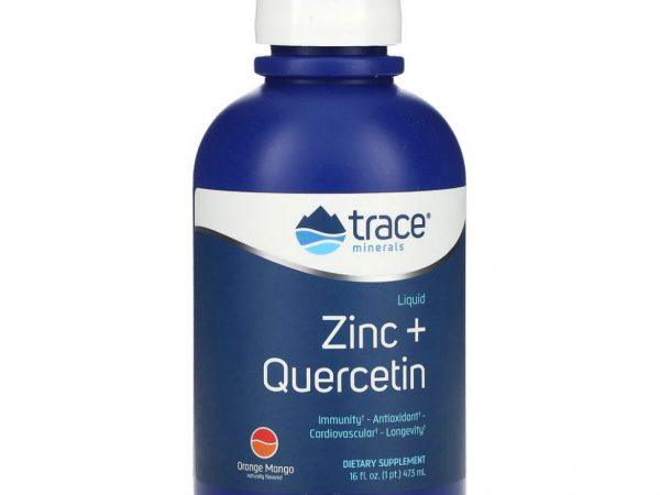 Trace Minerals ®, Жидкий цинк + кверцетин, апельсин и манго, 16 жидк. унция $ 12.99 (473 мл)