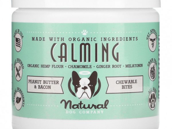 Natural Dog Company, Успокаивающие жевательные укусы, для всех возрастов, арахисовая паста и бекон, 284 г (10 унций)