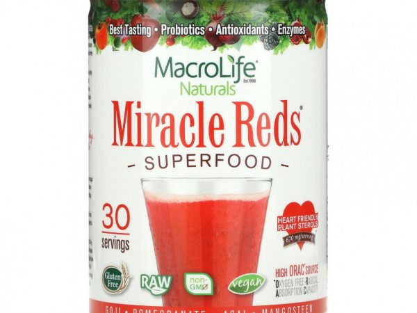 Macrolife Naturals, Прекрасные красные, Суперпища на основе сердечных антиоксидантов, Пищевая добавка, 10 унций (283,5 г)