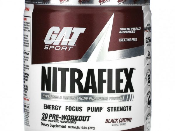 GAT, Sport, NITRAFLEX, черная вишня, 297 г (10,5 унции)