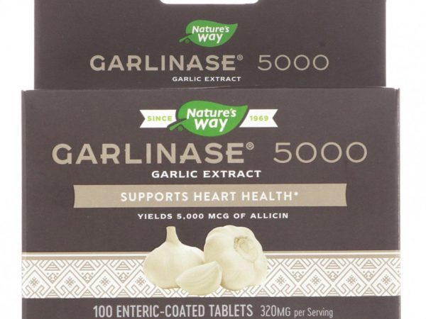 Nature's Way, Garlinase 5000, 320 мг, 100 таблеток, покрытых желудочно-резистентной оболочкой