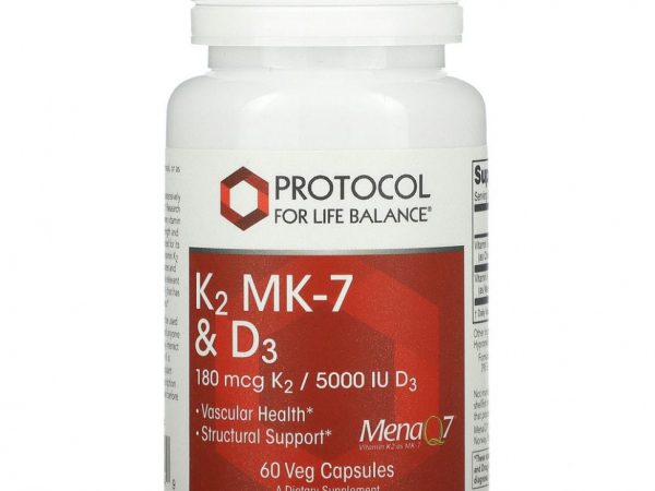 Protocol for Life Balance, K2 MK-7 и D3`` 60 растительных капсул