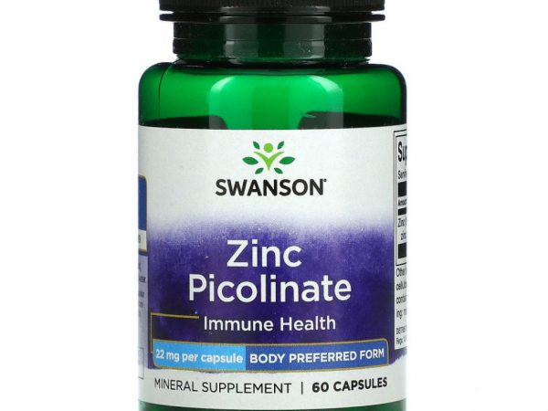 Swanson, Zinc Picolinate, Immune Health, 22 mg, 60 Capsules