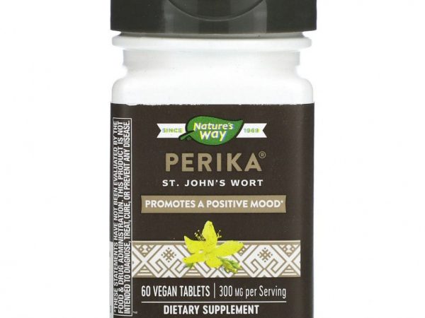 Nature's Way, Perika, зверобой, 300 мг, 60 веганских таблеток