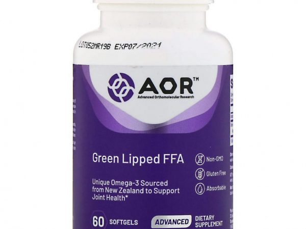 Advanced Orthomolecular Research AOR, Свободные жирные кислоты из зеленогубых моллюсков, 60 мягких таблеток