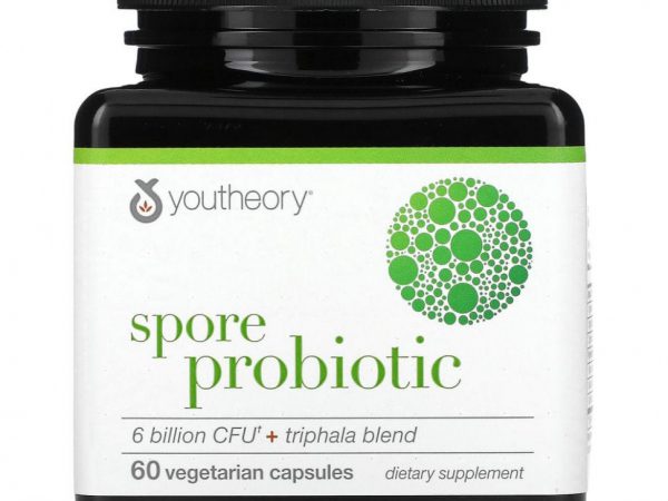 Youtheory, споровый пробиотик, 6 млрд КОЕ, 60 вегетарианских капсул