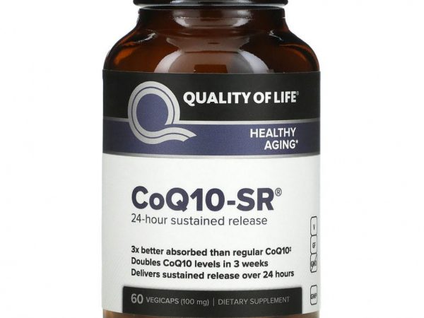 Quality of Life Labs, Коэнзим Q10 с замедленным высвобождением, 100 мг, 60 капсул в растительной оболочке