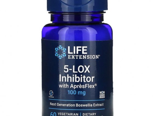 Life Extension, 5-LOX блокатор с ApresFlex, 100 мг, 60 вегетарианских капсул