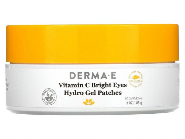 Derma E, Bright Eyes, гидрогелевые патчи с витамином C, 60 патчей, 85 г (3 унции)